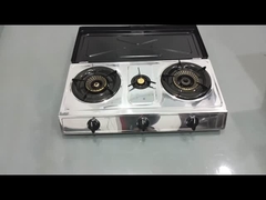 Φορητό 3 καυστήρα από ανοξείδωτο χάλυβα επιφάνεια τραπεζιού Κεφτέρι για καύσιμα